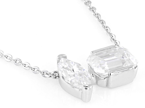 MOISSANITE FIRE® 2.75CTW DEW MARQUISE AND EMERALD CUT PLATINEVE® NECKLACE - Size 18