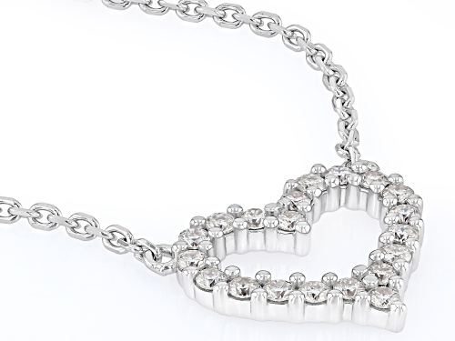 MOISSANITE FIRE® 0.60CTW DEW ROUND PLATINEVE® HEART NECKLACE - Size 18