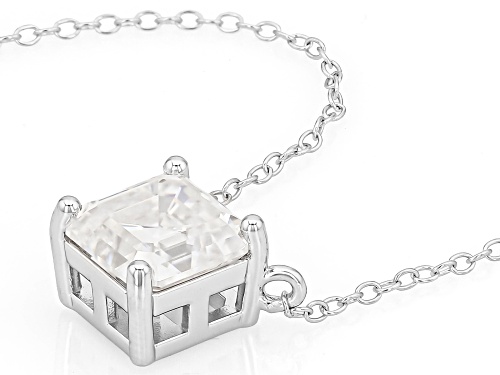 MOISSANITE FIRE® 2.96CT DEW SQUARE OCTAGON ASSCHER CUT PLATINEVE® NECKLACE - Size 18