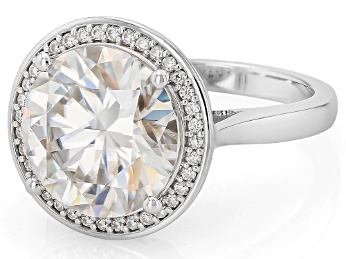 MOISSANITE FIRE® 6.49CTW DEW ROUND PLATINEVE® RING - Size 8
