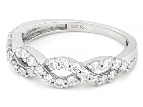 MOISSANITE FIRE® 0.58CTW DEW ROUND BRILLIANT PLATINEVE® RING - Size 8