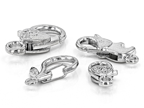 Designer Lobster Style Clasps in 4 Styles in Silver Tone Appx 40 Pieces Total