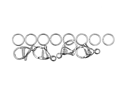 Unfinished Stainless Steel Long Box Chain appx 12x6mm and Stainless Steel Findings