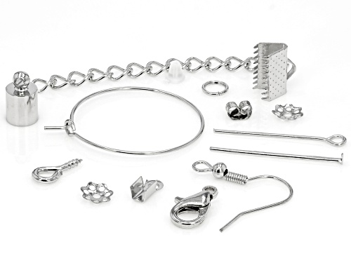 Silver Tone Findings Assortment Kit of 780
