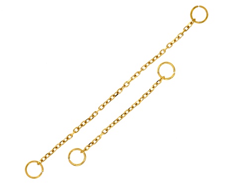 18K Gold Over Stainless Steel Extender Chains with Closed Jump Rings Set of 20