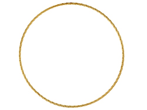 18k Gold Over Stainless Steel Assorted Size Open Circle Twisted Focal Ring Set of 12