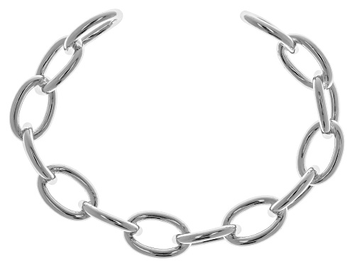 Gold, Silver, & Rose Gold Tone Large Oval Link Cuff Bracelet Set of 3