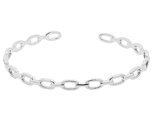 Gold, Silver, & Rose Gold Tone Small Oval Link Cuff Bracelet Set of 3