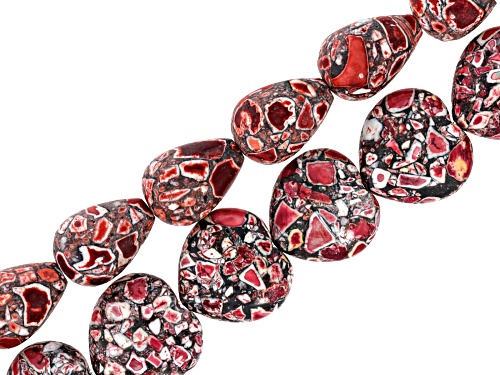 Red, Pink, & Purple Mosaic Mixed Ornamental Stone Assorted Shape and Size Bead Strands 1lb