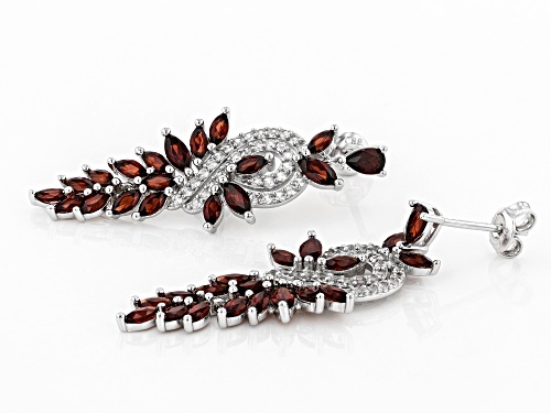 3.95ctw marquise Vermelho Garnet™ with .71ctw white zircon rhodium over sterling silver earrings