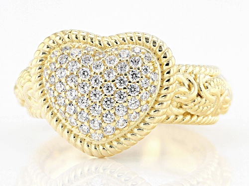 Judith Ripka Bella Luce® Diamond Simulant 14k Gold Clad Verona Heart Ring - Size 10