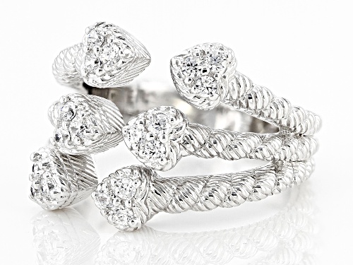 Judith Ripka 0.63ctw Bella Luce® Rhodium Over Sterling Silver Romance Heart Ring - Size 7
