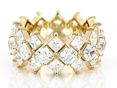 Judith Ripka 11.80ctw Asscher Cut Bella Luce® Diamond Simulant 14k Gold Clad Toujours Ring - Size 8