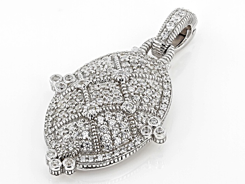 Judith Ripka 3.62ctw Bella Luce® Diamond Simulant Rhodium Over Silver Pave Arielle Enhancer