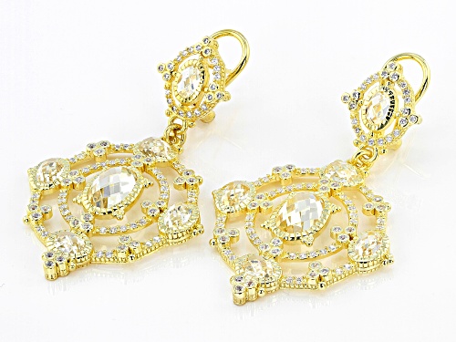 Judith Ripka 24.71ctw Canary & White Bella Luce® Diamond Simulant 14k Gold Clad Garland Earrings