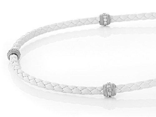 Judith Ripka 3.25ctw Bella Luce® Braided White Cord & Rhodium Over Silver Verona Necklace - Size 20