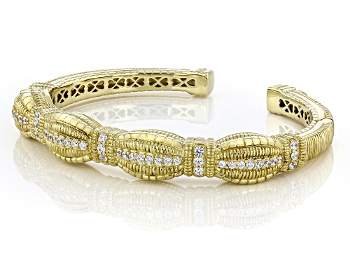 Judith Ripka 1.60ctw Bella Luce® Diamond Simulant 14k Gold Clad Loopty Loo Swag Cuff Bracelet - Size 6.25