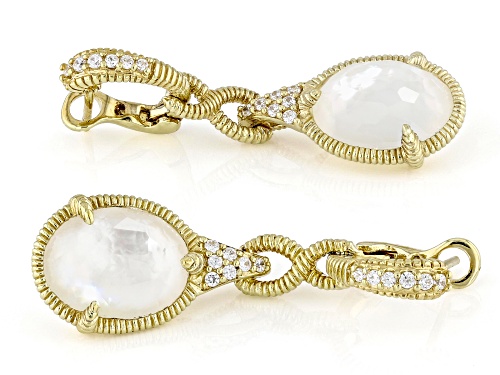 Judith Ripka Mother-Of-Pearl Doublet & Bella Luce® Diamond Simulant 14k Gold Clad Glacier Earrings