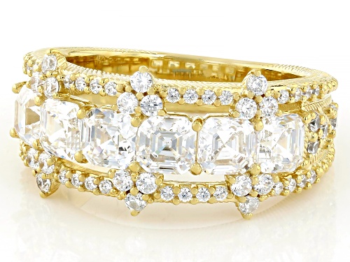 Judith Ripka 3.00ctw Asscher Cut & 1.22ctw Round Bella Luce® 14k Gold Clad Toujours Ring - Size 10