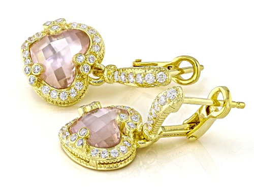 Judith Ripka Mother-of-Pearl Doublet With 1.01ctw Bella Luce® 14k Gold Clad Ambrosia Earrings