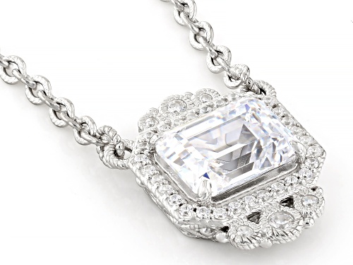Judith Ripka 4.32ctw Bella Luce® Rhodium Over Sterling Silver Haute Octagon Pendant Necklace - Size 16