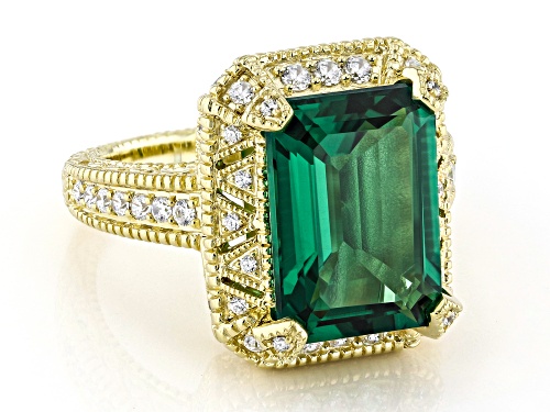 Judith Ripka 6.30ctw Lab Created Green Quartz & Bella Luce® 14k Gold Clad Estate Ring - Size 9