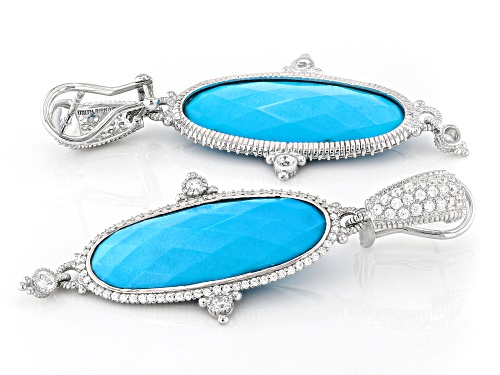 Judith Ripka Turquoise Simulant With 3.59ctw Bella Luce® Rhodium Over Silver Arielle Earrings