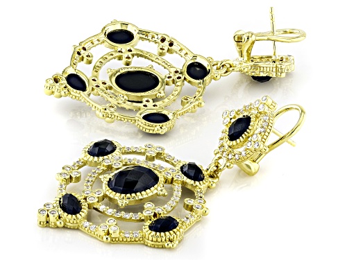 Judith Ripka Black Onyx With 3.05ctw Bella Luce® Diamond Simulant 14k Gold Clad Garland Earrings