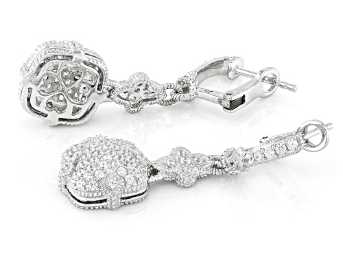 Judith Ripka 2.38ctw Bella Luce® Diamond Simulant Rhodium Over Sterling Silver Fleur Epoch Earrings