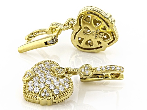 Judith Ripka 1.75ctw Bella Luce® Diamond Simulant 14k Gold Clad Lola Heart Drop Earrings