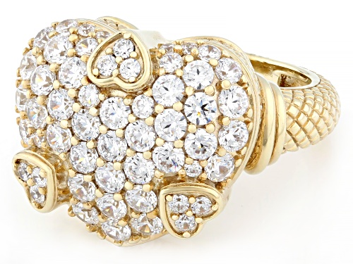 Judith Ripka 3.12ctw White Bella Luce® 14k Gold Clad Lola Ring - Size 5