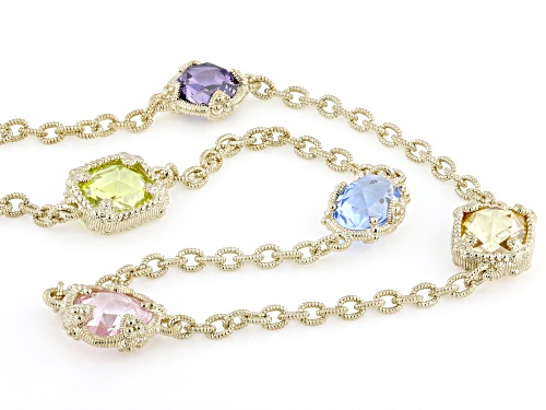 Judith Ripka 25.54ctw Multi-Gemstone 14k Gold Clad Ambrosia Necklace - Size 17