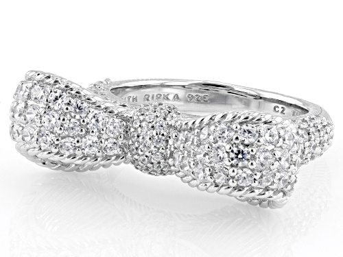 Judith Ripka 2.41ctw Round Bella Luce® Rhodium Over Sterling Silver Haute Bow Ring - Size 8