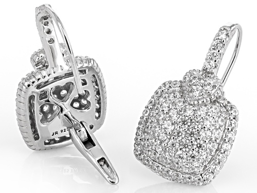 Judith Ripka 3.18ctw Bella Luce® Rhodium Over Sterling Silver Lola Pave Heart Earrings