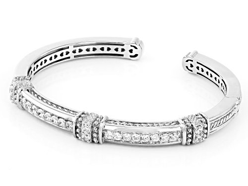 Judith Ripka 1.85ctw Bella Luce® Diamond Simulant Rhodium Over Sterling Silver Narrow Pia Cuff - Size 6.25
