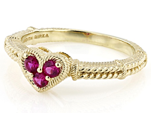 Judith Ripka 0.25ctw Lab Created Ruby 14k Gold Clad Romance Ring - Size 10