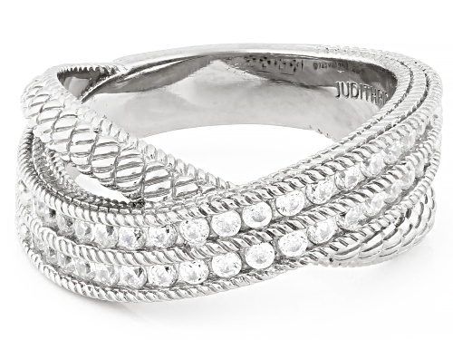Judith Ripka 0.77ctw Bella Luce® Rhodium Over Sterling Silver Haute Bypass Ring - Size 10