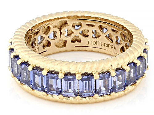Judith Ripka 6.52ctw Tanzanite Simulant Bella Luce® 14k Gold Clad Royal Band Ring - Size 10