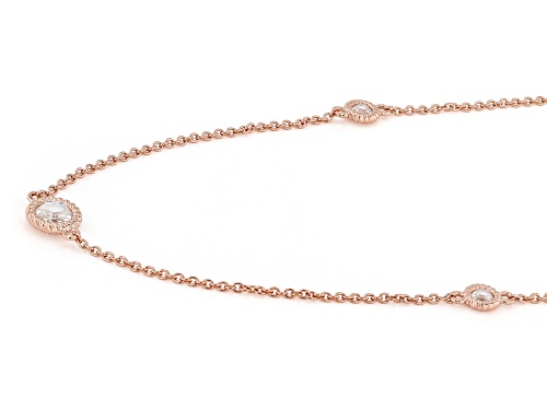 Judith Ripka 2.12ctw Round White Bella Luce® 14k Rose Gold Clad Haute Floating Necklace - Size 16