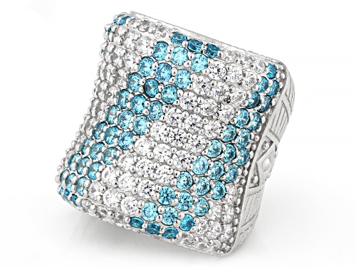 Judith Ripka 10.14ctw Neon Apatite Simulant Rhodium Over Silver Fiesta Ring - Size 6