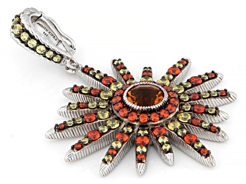 Judith Ripka 0.62ctw Madeira Citrine with 2.56ctw Bella Luce® Rhodium Over Silver Galaxy Enhancer
