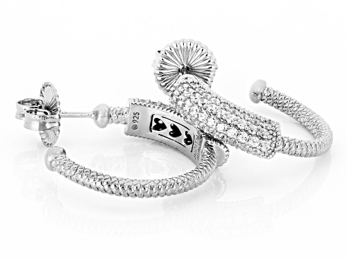Judith Ripka 2.01ctw White Bella Luce® Rhodium Over Sterling Silver Haute Earrings