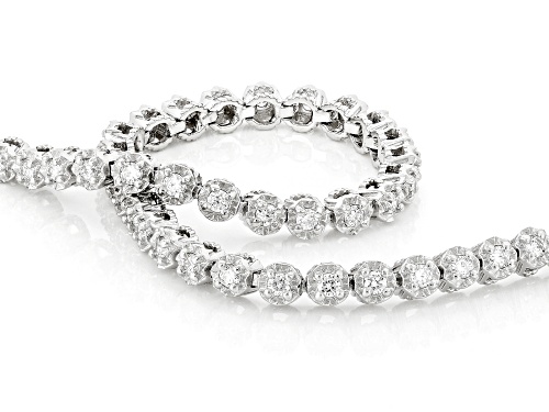 Judith Ripka 1.00ctw Prazana® Lab-Grown Diamonds Rhodium Over Sterling Silver Lucent Bracelet, F VS2 - Size 8