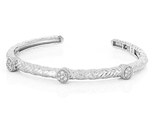 Judith Ripka 0.48ctw White Bella Luce® Rhodium Over Sterling Silver Haute Bangle - Size 7