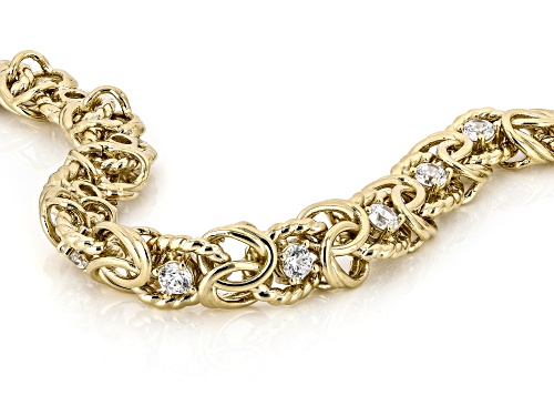 Judith Ripka 3.16ctw White Bella Luce® 14k Gold Clad Haute Byzantine Bracelet - Size 8