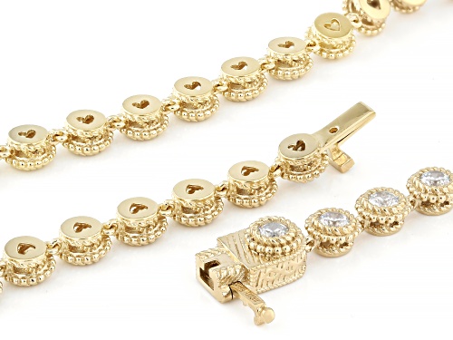 Judith Ripka 30.00ctw White Bella Luce® 14k Gold Clad Haute Bezel Tennis Necklace - Size 18