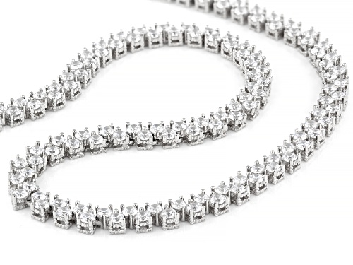 Judith Ripka 31.58ctw Bella Luce® Rhodium Over Sterling Silver Zig Zag Necklace - Size 18
