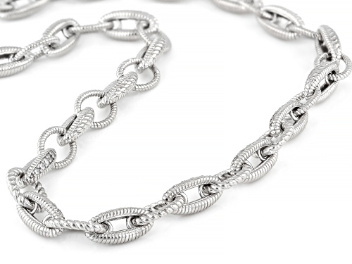 Judith Ripka 1.48ctw White Bella Luce® Rhodium over Sterling Silver Berge Rope & Pave Link Necklace - Size 18