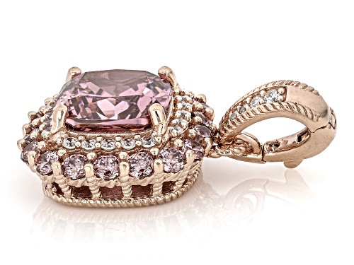 Judith Ripka 12.31ctw Cushion Blush and White Bella Luce® 14k Rose Gold Clad Printemps Enhancer