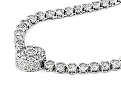 Judith Ripka 29.33ctw White Bella Luce® Rhodium Over Sterling Silver Haute Bezel Tennis Necklace - Size 18